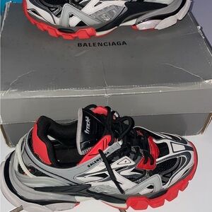 Balenciaga Kids' Black and Red Sneakers